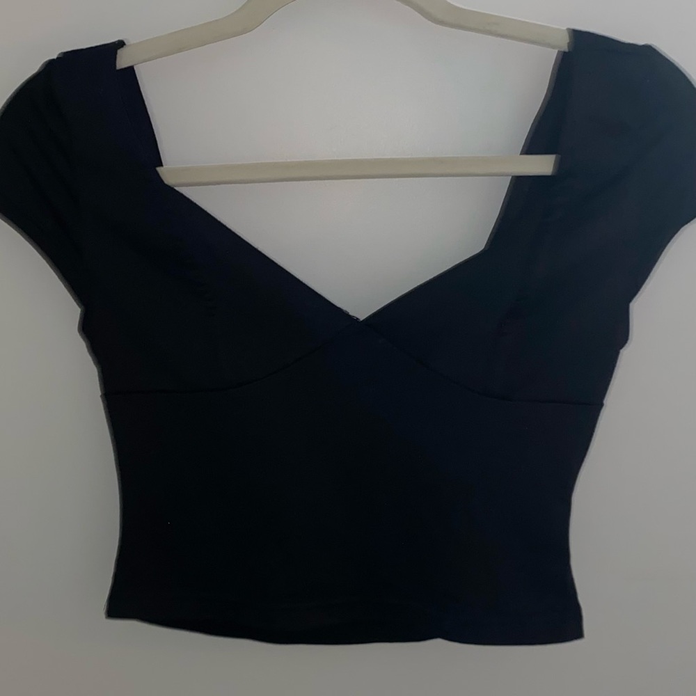 SHEIN Black V-Neck Blouse